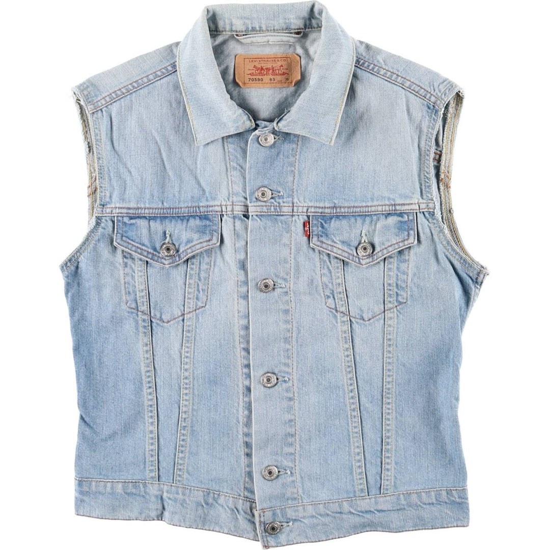Levi's 70590-89 Open-Front Cut-Off Denim Vest, Women's, Size M, Vintage unclear Blue type light blue Vintage Second Hand