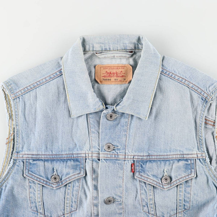 Levi's 70590-89 Open-Front Cut-Off Denim Vest, Women's, Size M, Vintage unclear Blue type light blue Vintage Second Hand