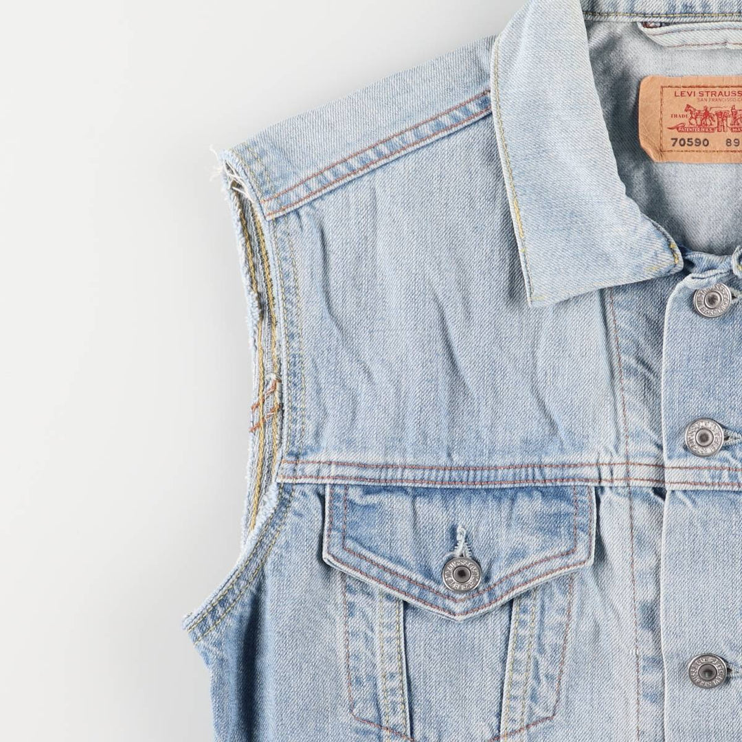 Levi's 70590-89 Open-Front Cut-Off Denim Vest, Women's, Size M, Vintage unclear Blue type light blue Vintage Second Hand