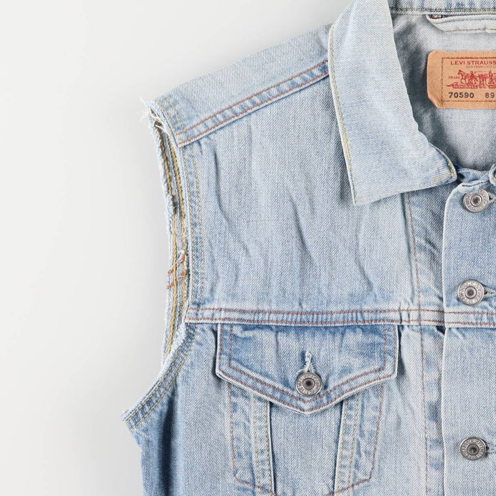 Levi's 70590-89 Open-Front Cut-Off Denim Vest, Women's, Size M, Vintage unclear Blue type light blue Vintage Second Hand