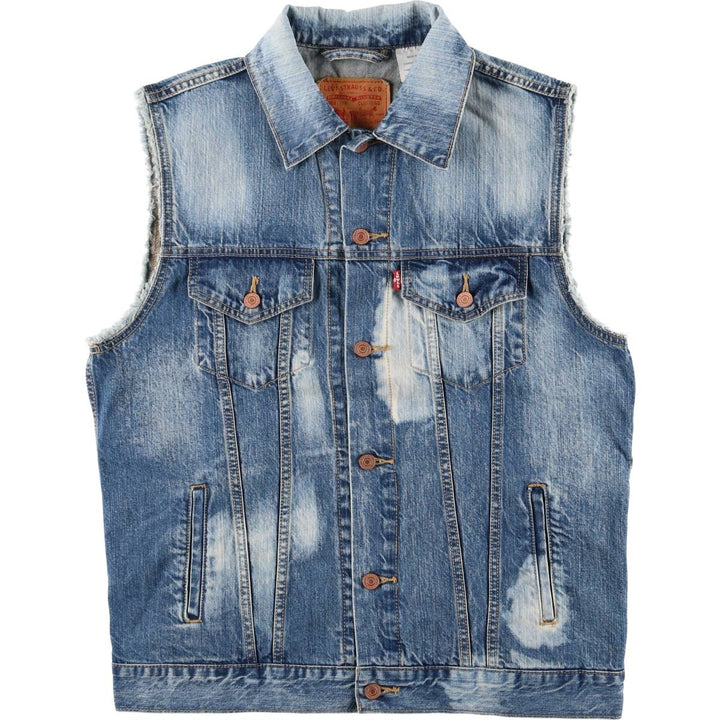 Levi's Cut-off Denim Vest, Men's Size L cotton blue type Vintage Second Hand