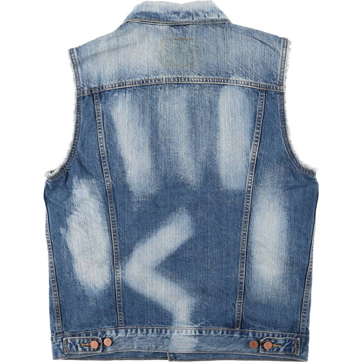 Levi's Cut-off Denim Vest, Men's Size L cotton blue type Vintage Second Hand
