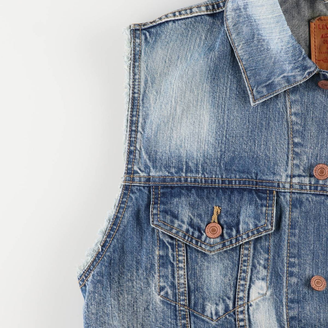 Levi's Cut-off Denim Vest, Men's Size L cotton blue type Vintage Second Hand