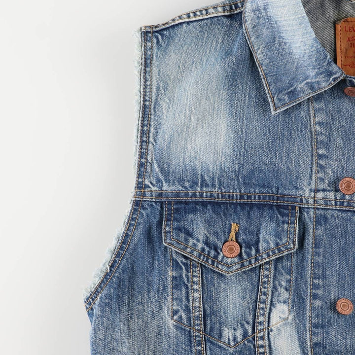 Levi's Cut-off Denim Vest, Men's Size L cotton blue type Vintage Second Hand