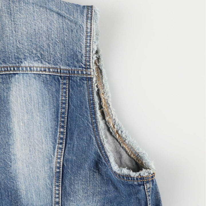 Levi's Cut-off Denim Vest, Men's Size L cotton blue type Vintage Second Hand