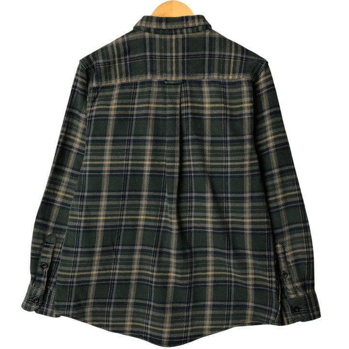 WOOLRICH Long Sleeve Flannel Check Shirt, Men's Size M cotton green type Vintage Second Hand