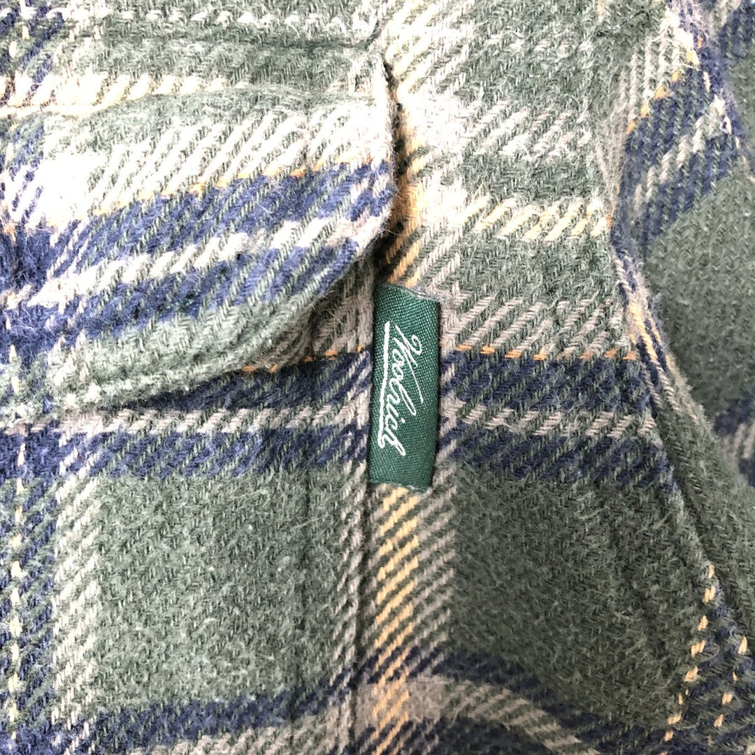 WOOLRICH Long Sleeve Flannel Check Shirt, Men's Size M cotton green type Vintage Second Hand