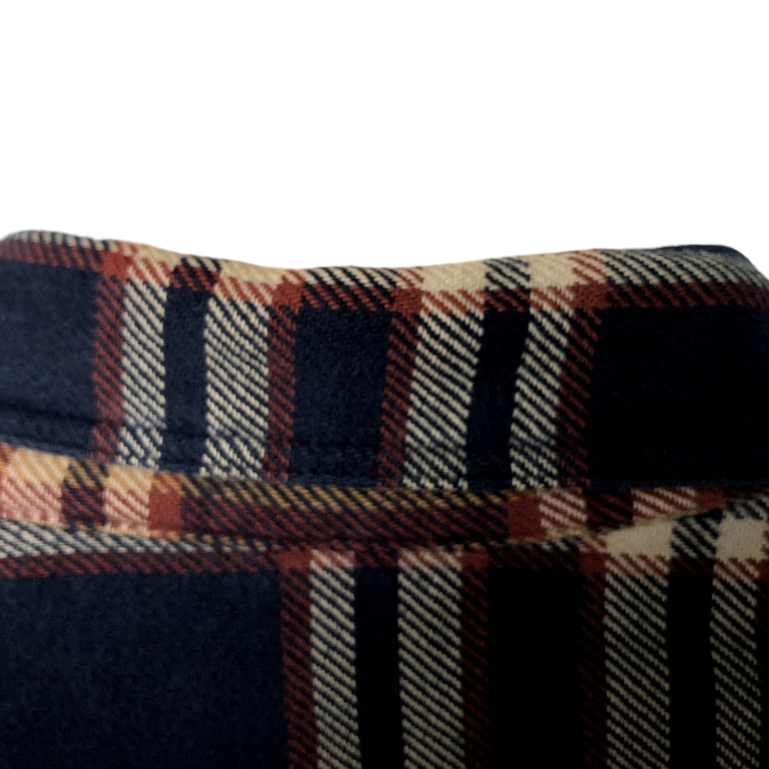 Vintage 80s-90'S Lands' End long-sleeved flannel check box shirt, men's size L cotton navy blue type Vintage Second Hand