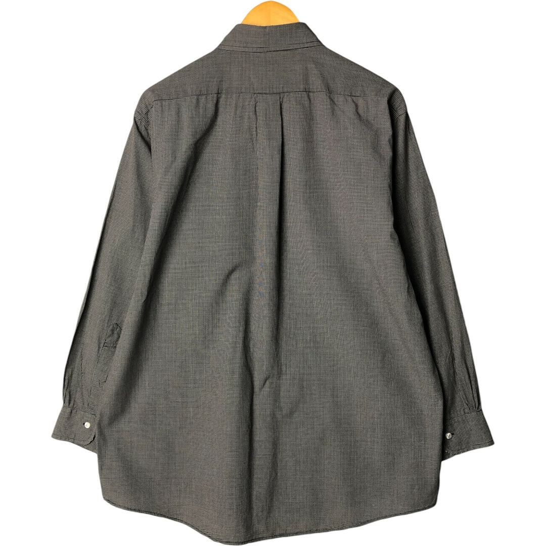 Brooks Brothers Est.1818 Long Sleeve Button-Down Check Shirt, Men's Size L cotton black type Vintage Second Hand