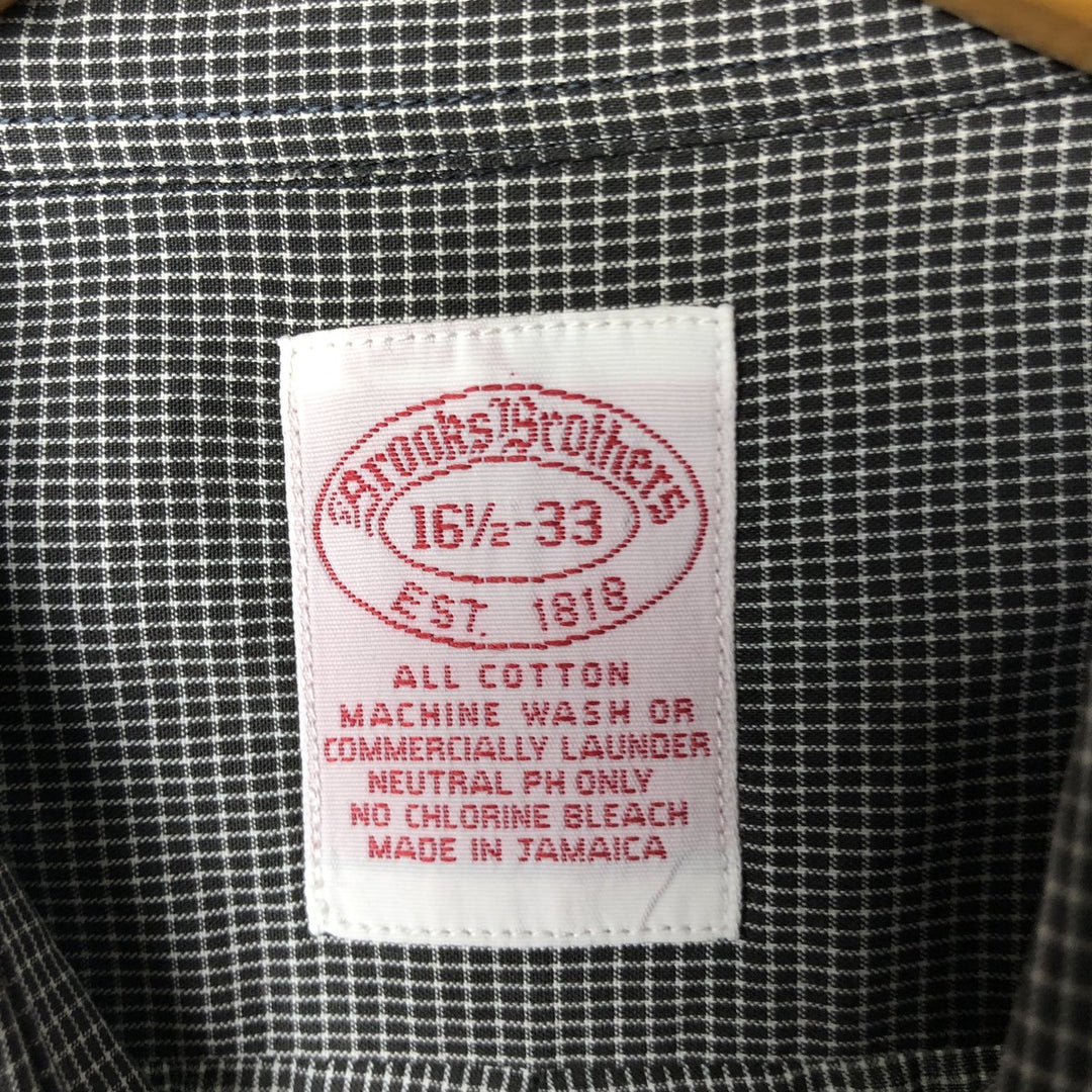 Brooks Brothers Est.1818 Long Sleeve Button-Down Check Shirt, Men's Size L cotton black type Vintage Second Hand
