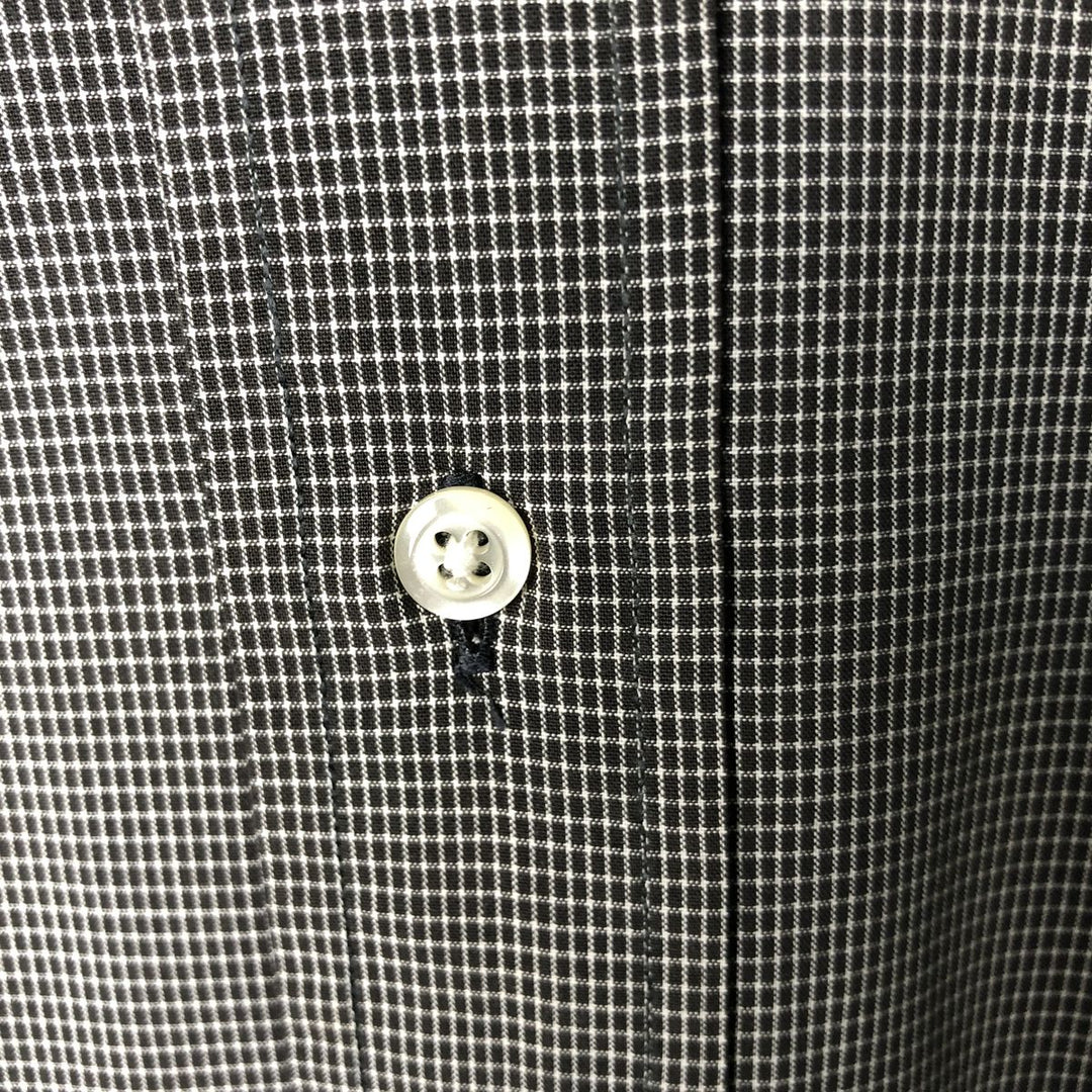 Brooks Brothers Est.1818 Long Sleeve Button-Down Check Shirt, Men's Size L cotton black type Vintage Second Hand