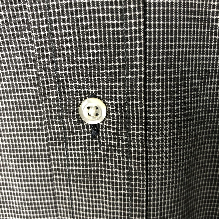 Brooks Brothers Est.1818 Long Sleeve Button-Down Check Shirt, Men's Size L cotton black type Vintage Second Hand