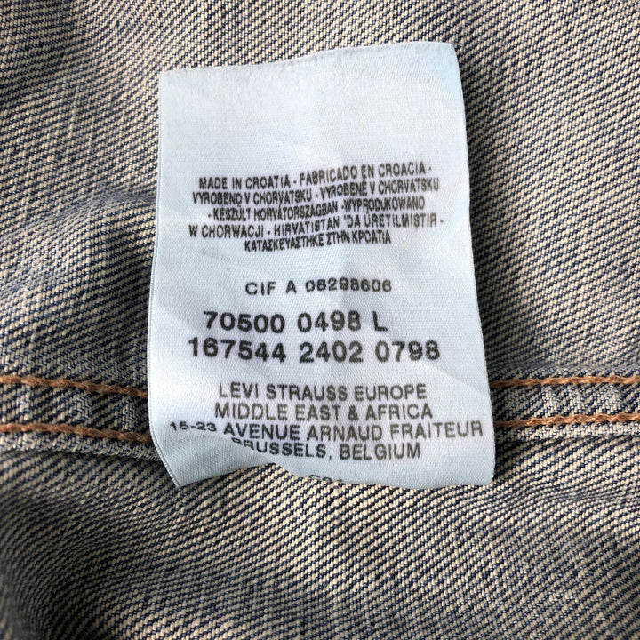 2000'S Levi's 70500-0498 Euro Model Denim Jacket, Men's Size L cotton blue type Vintage Second Hand