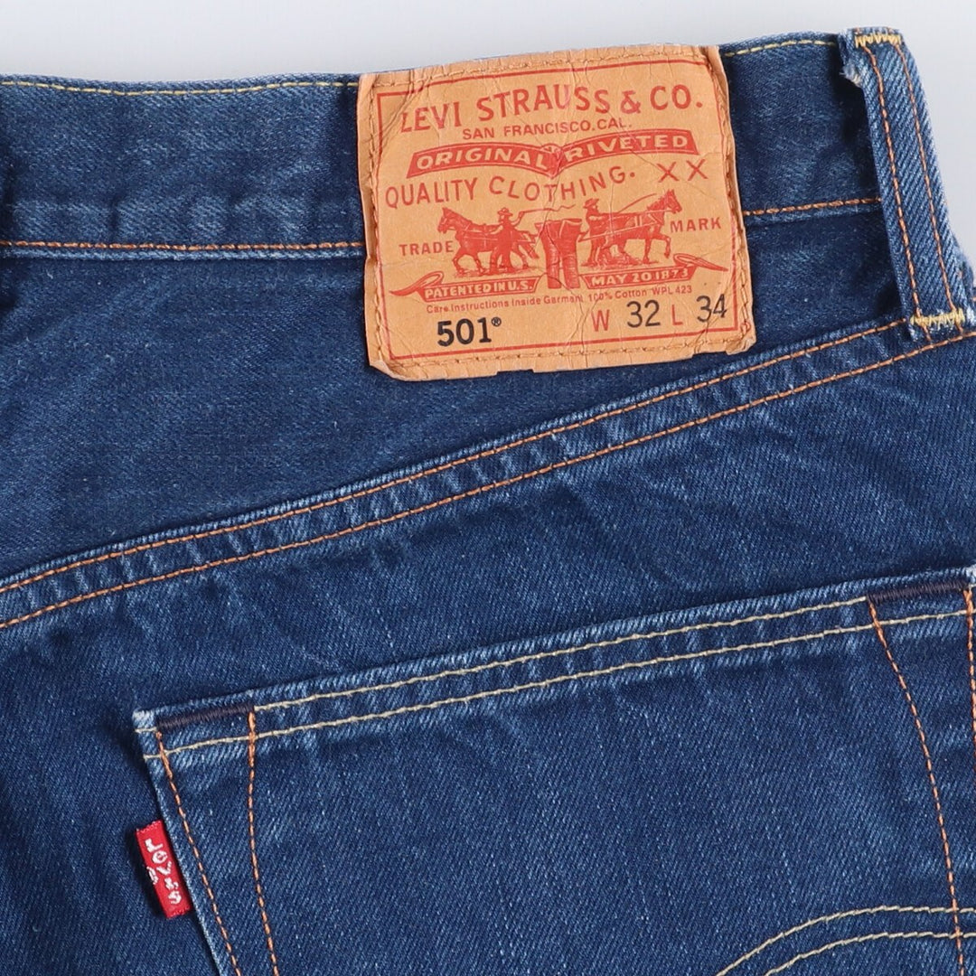 Levi's 501 straight denim pants for men, size W32 unclear blue type Vintage Second Hand