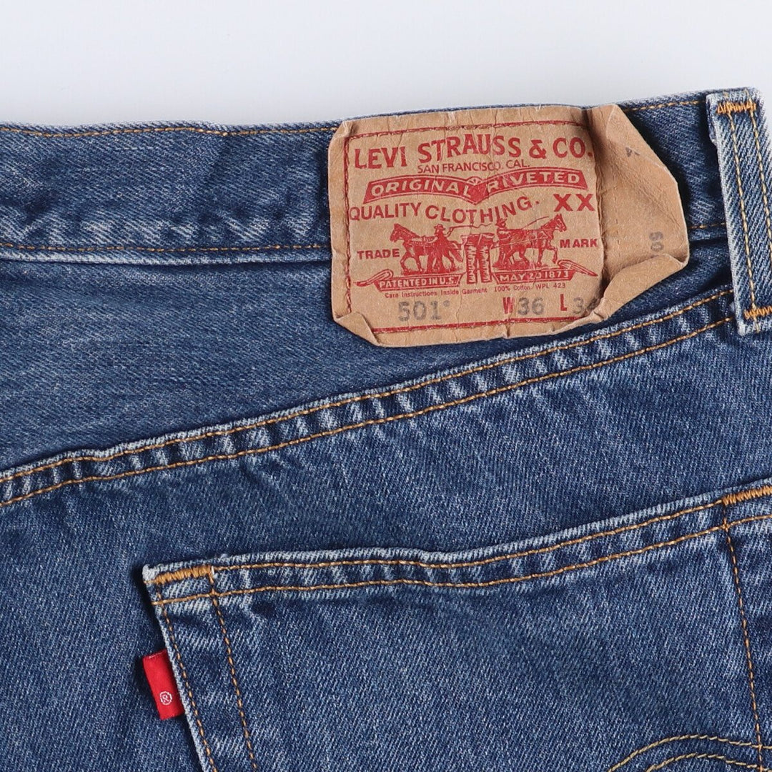 Levi's 501 straight denim pants for men, size W37 cotton blue type Vintage Second Hand