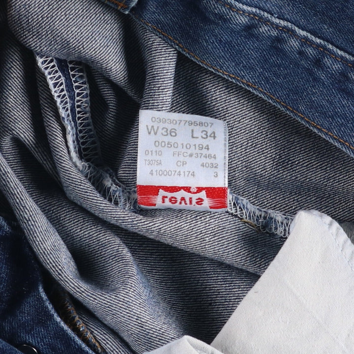 Levi's 501 straight denim pants for men, size W37 cotton blue type Vintage Second Hand