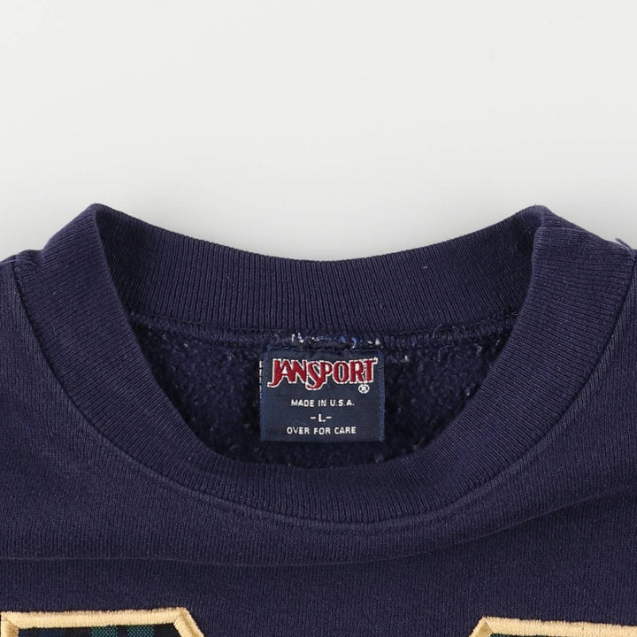 Vintage 80s-90'S Jansport college sweatshirt, made in the USA, size L, men's cotton navy blue type Vintage Second Hand