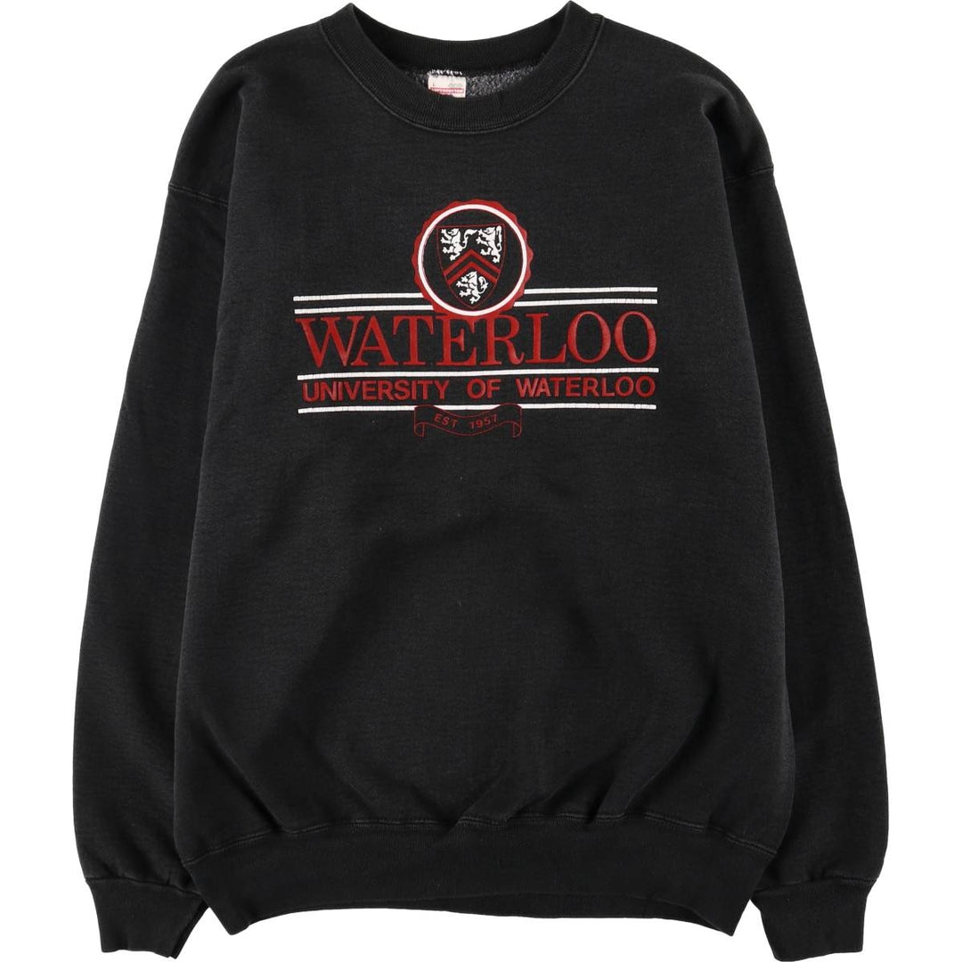 Fruit of the Loom Supercotton College Sweatshirt, Made in the USA, Men's Size Large cotton black type Vintage Second Hand