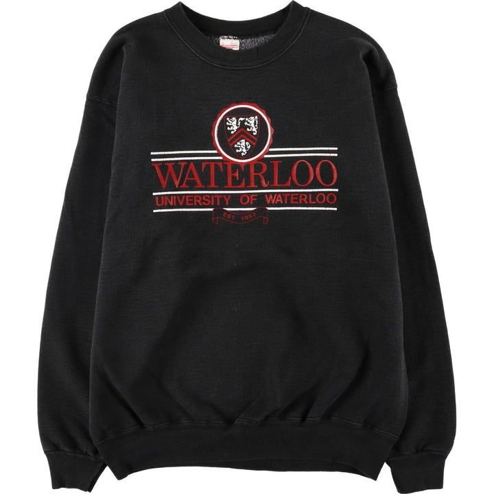 Fruit of the Loom Supercotton College Sweatshirt, Made in the USA, Men's Size Large cotton black type Vintage Second Hand