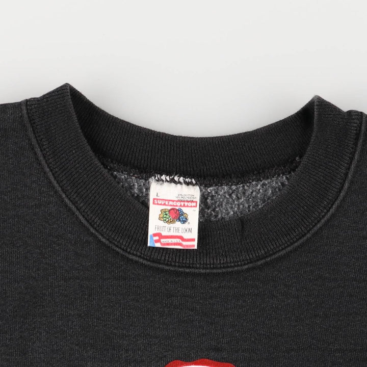 Fruit of the Loom Supercotton College Sweatshirt, Made in the USA, Men's Size Large cotton black type Vintage Second Hand