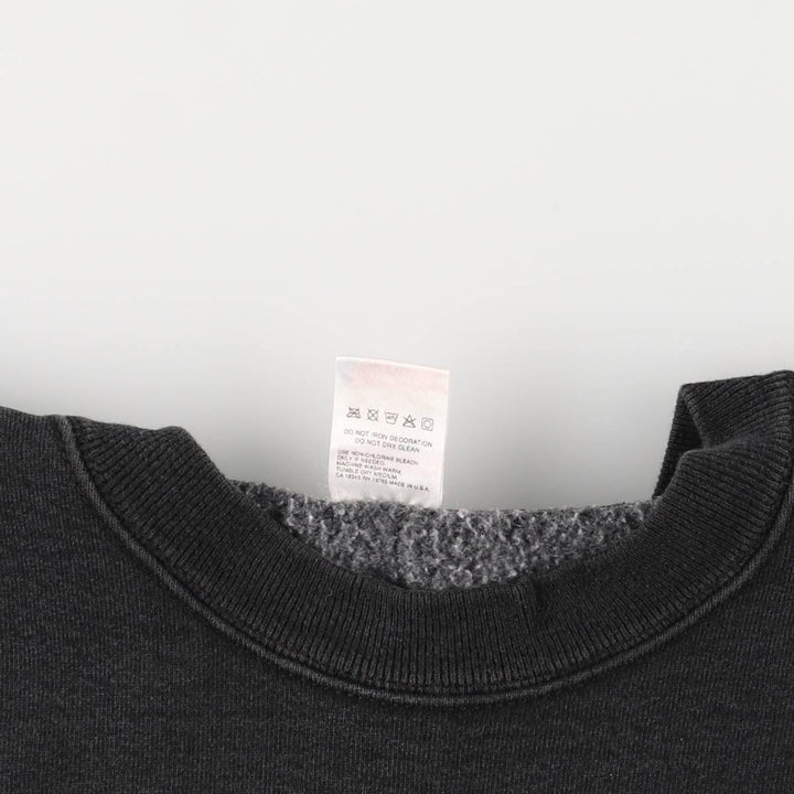 Fruit of the Loom Supercotton College Sweatshirt, Made in the USA, Men's Size Large cotton black type Vintage Second Hand