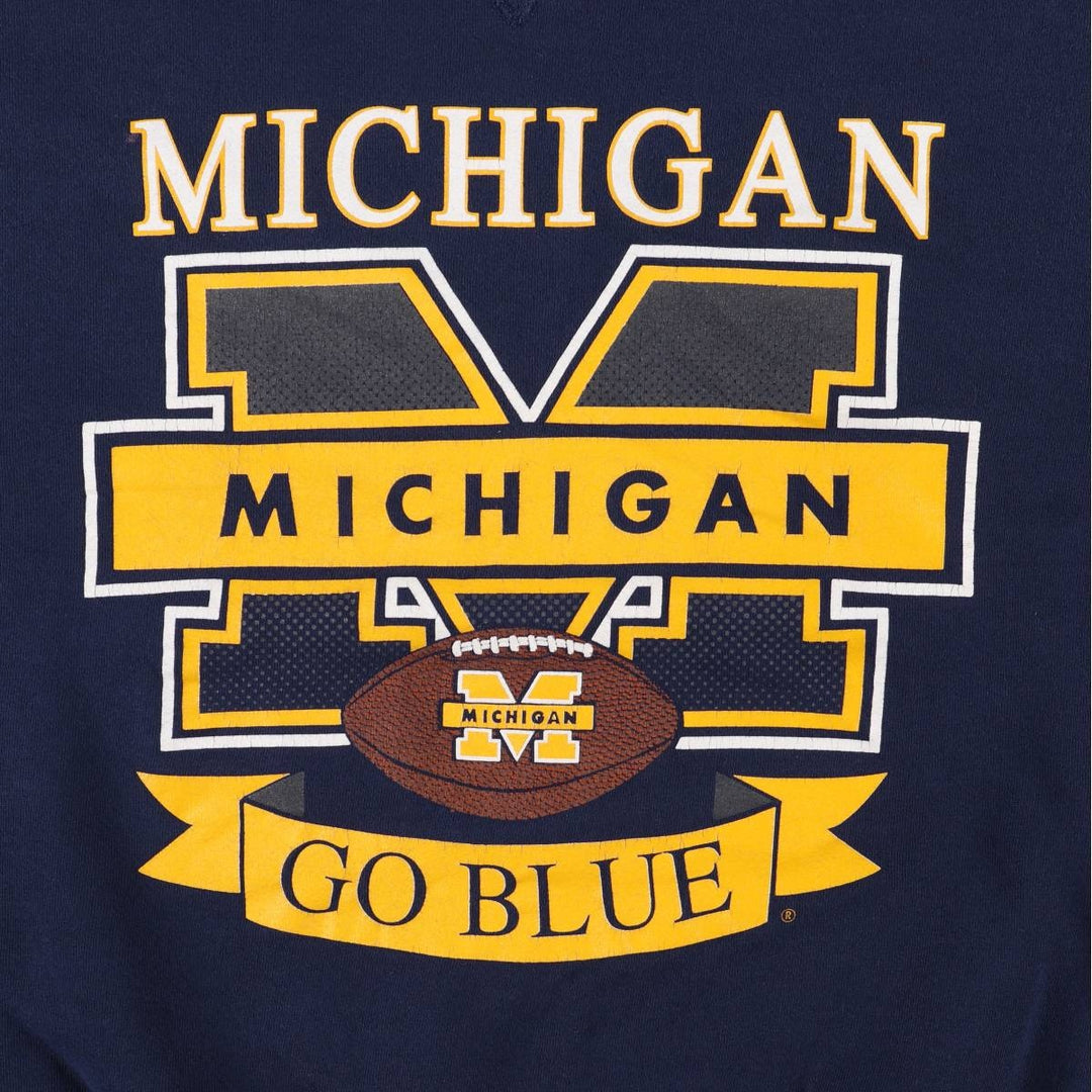 90'S Russell MICHIGAN University of Michigan college sweatshirt, Made in USA, Men's XL, Vintage cotton navy blue type Vintage Second Hand