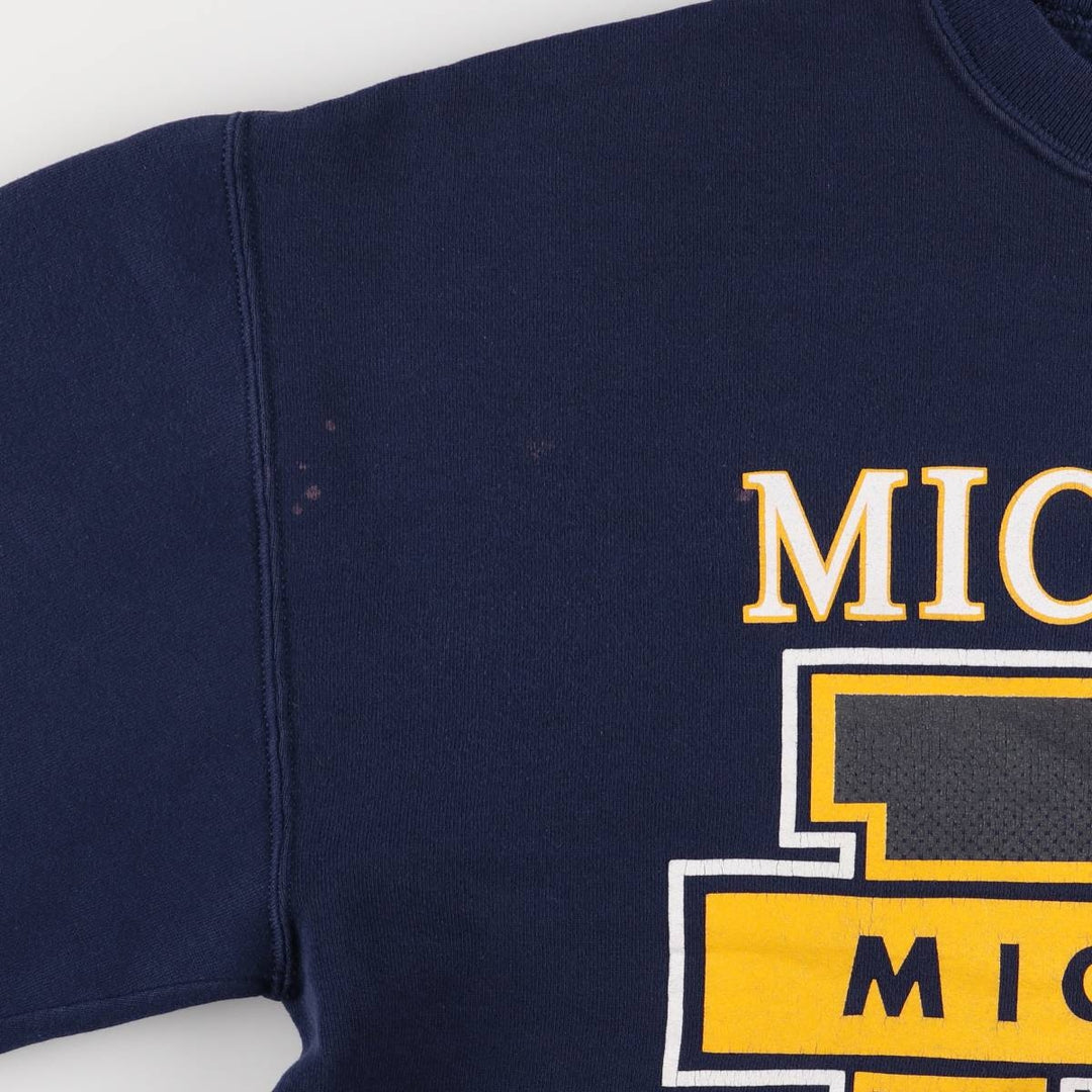 90'S Russell MICHIGAN University of Michigan college sweatshirt, Made in USA, Men's XL, Vintage cotton navy blue type Vintage Second Hand