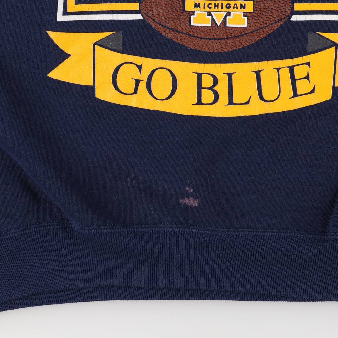 90'S Russell MICHIGAN University of Michigan college sweatshirt, Made in USA, Men's XL, Vintage cotton navy blue type Vintage Second Hand