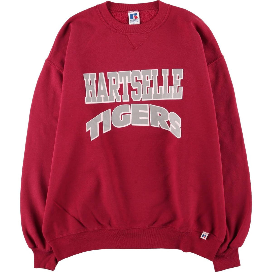 90'S Russell College Sweatshirt, Made in USA, Men's XL, Vintage cotton red type Vintage Second Hand