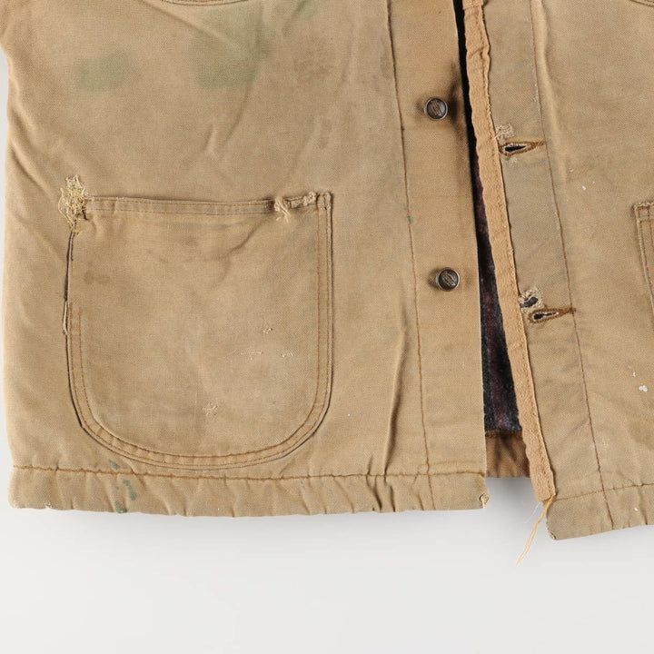 Dickies Michigan Chore Coat Style Padded Duck Work Jacket, Men's Size L, Vintage cotton Beige type Vintage Second Hand