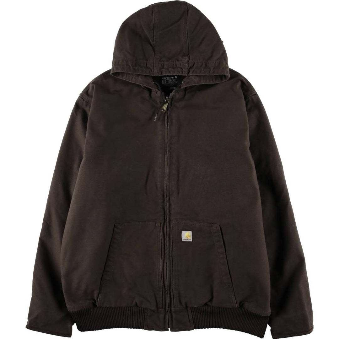 Carhartt Active Jacket, Padded Duck Full-Zip Hoodie, Men's XXL cotton brown type Vintage Second Hand