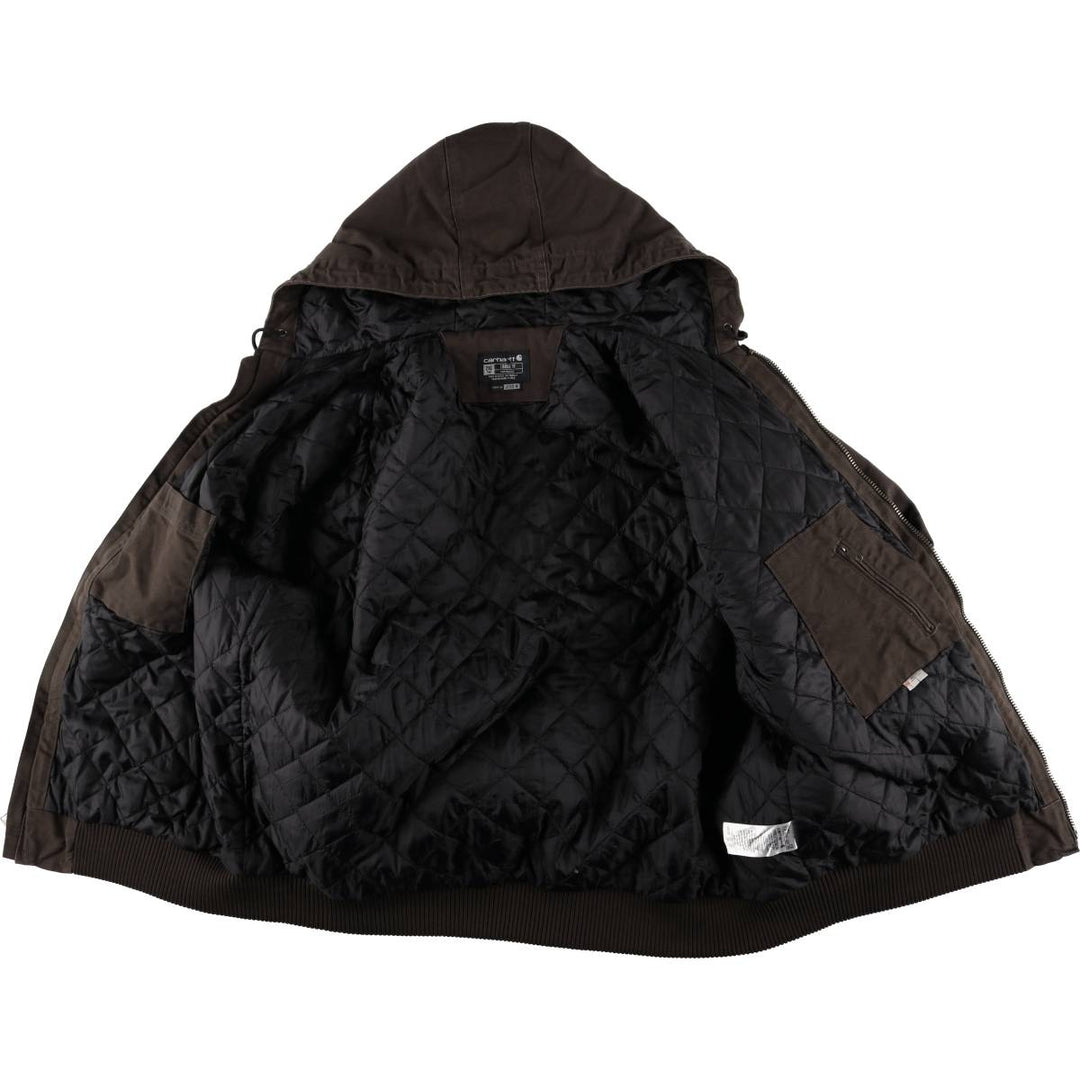 Carhartt Active Jacket, Padded Duck Full-Zip Hoodie, Men's XXL cotton brown type Vintage Second Hand