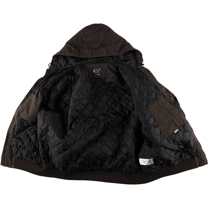 Carhartt Active Jacket, Padded Duck Full-Zip Hoodie, Men's XXL cotton brown type Vintage Second Hand