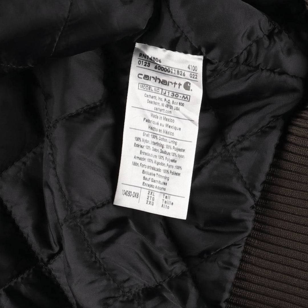 Carhartt Active Jacket, Padded Duck Full-Zip Hoodie, Men's XXL cotton brown type Vintage Second Hand