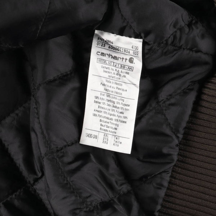 Carhartt Active Jacket, Padded Duck Full-Zip Hoodie, Men's XXL cotton brown type Vintage Second Hand