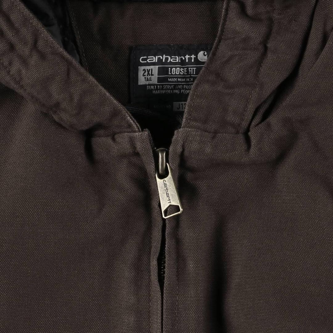 Carhartt Active Jacket, Padded Duck Full-Zip Hoodie, Men's XXL cotton brown type Vintage Second Hand