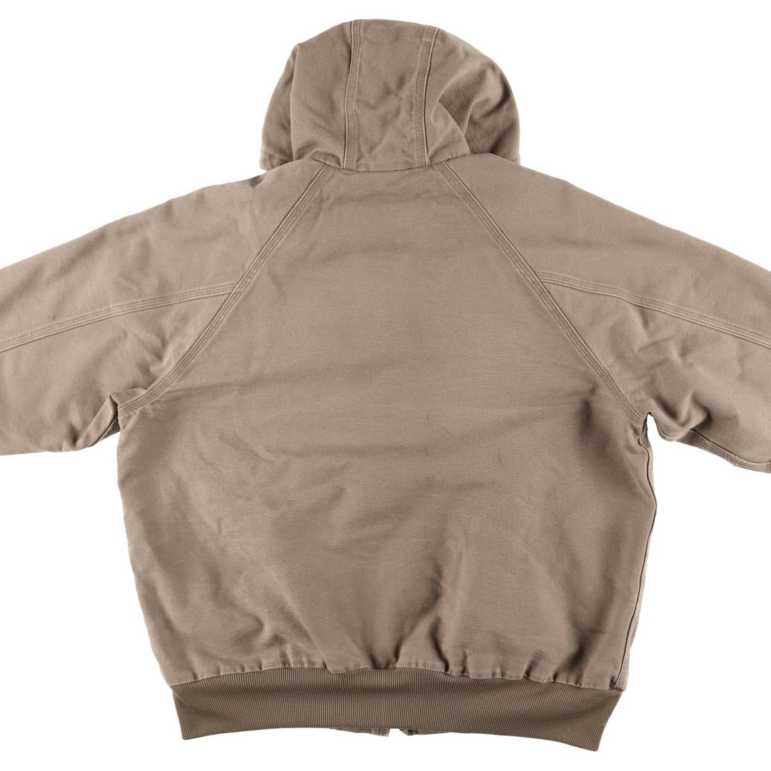 Carhartt Padded Duck Full Zip Hoodie, Men's XL cotton Beige type Vintage Second Hand