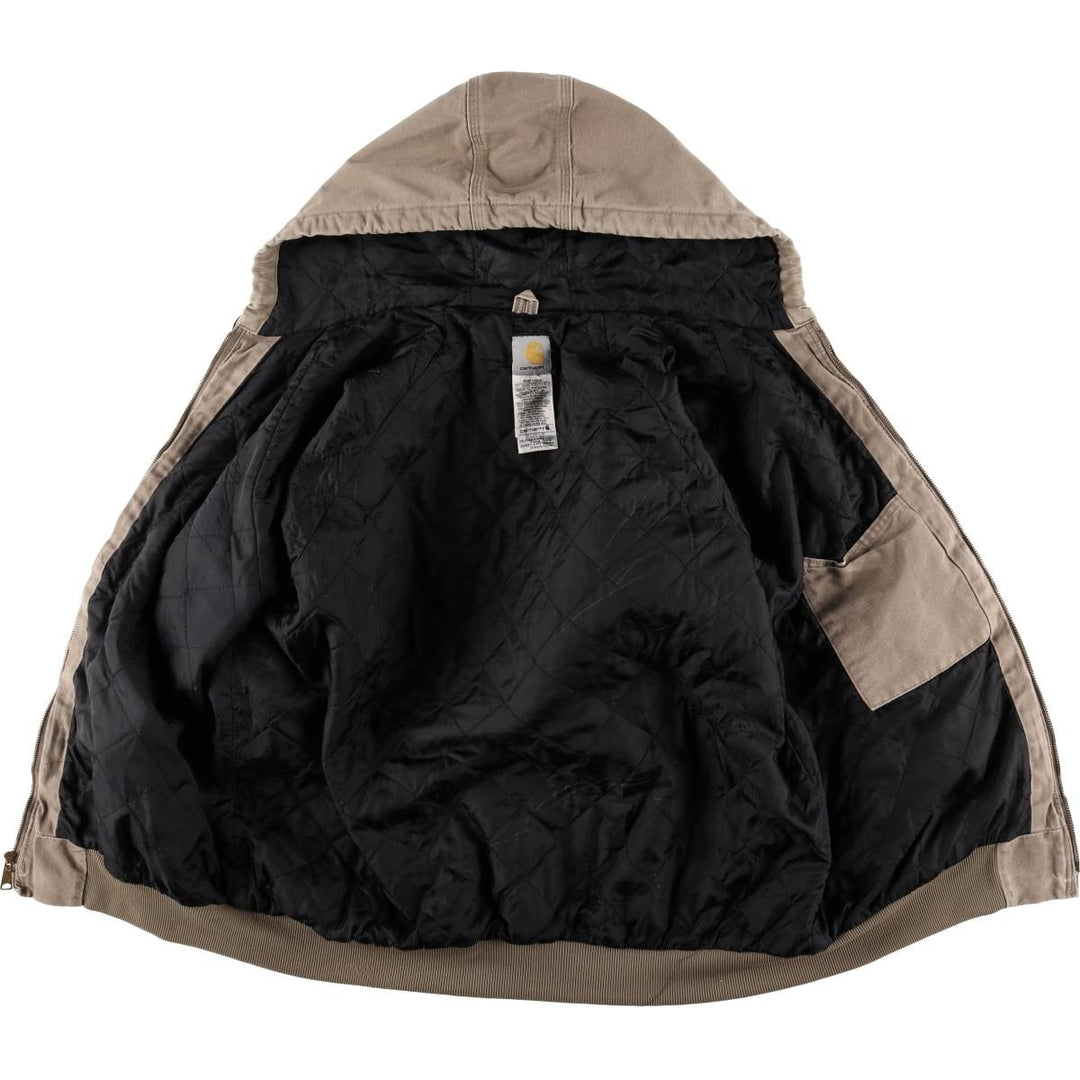 Carhartt Padded Duck Full Zip Hoodie, Men's XL cotton Beige type Vintage Second Hand