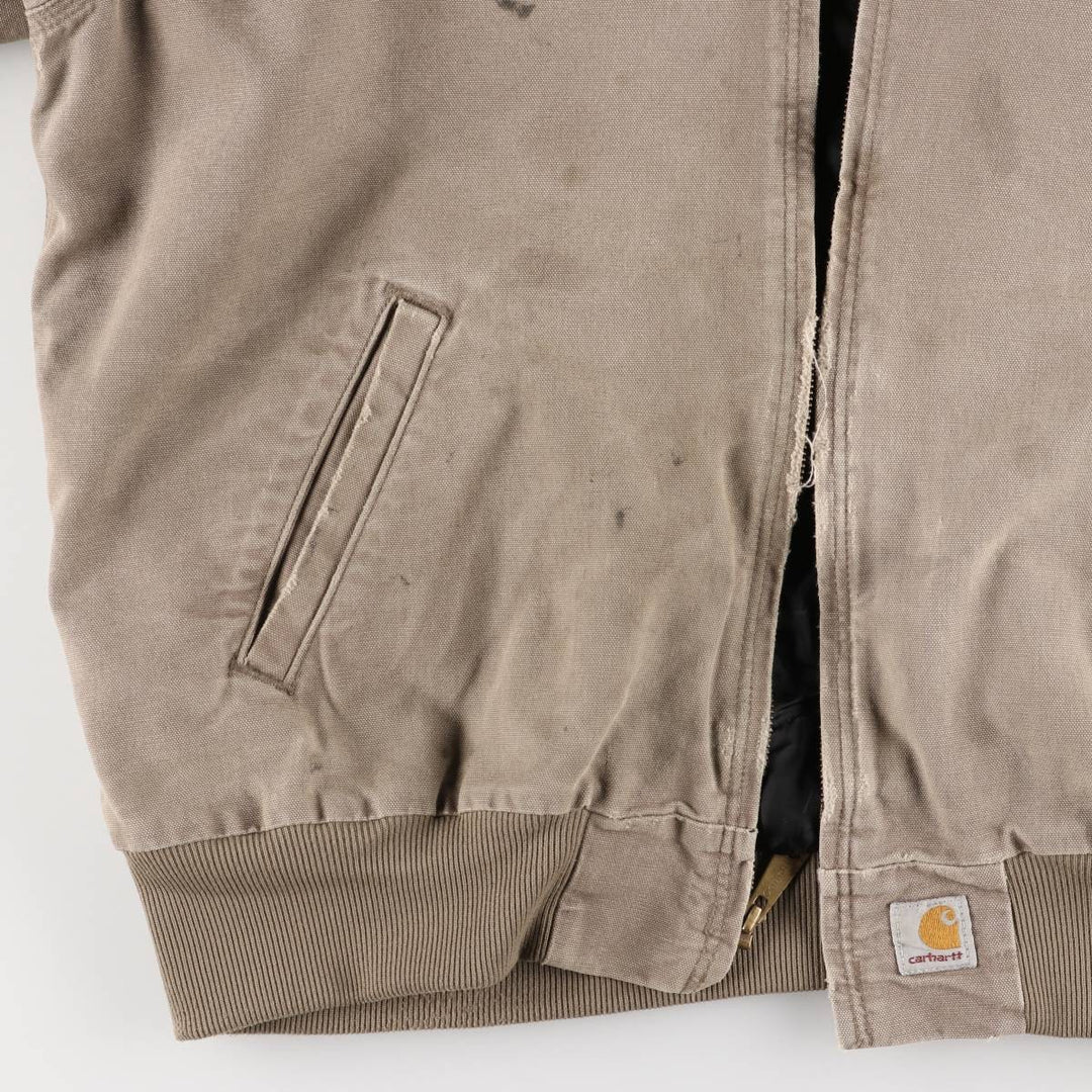 Carhartt Padded Duck Full Zip Hoodie, Men's XL cotton Beige type Vintage Second Hand