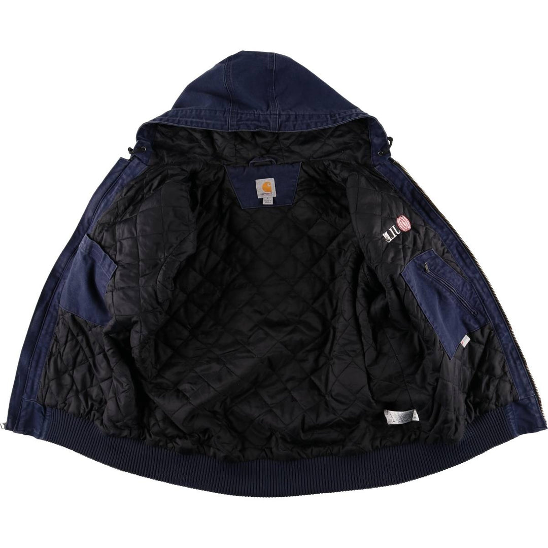 Carhartt Active Jacket, Padded Duck Full-Zip Hoodie, Men's Size L cotton navy blue type Vintage Second Hand