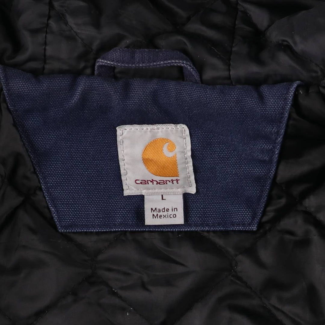 Carhartt Active Jacket, Padded Duck Full-Zip Hoodie, Men's Size L cotton navy blue type Vintage Second Hand