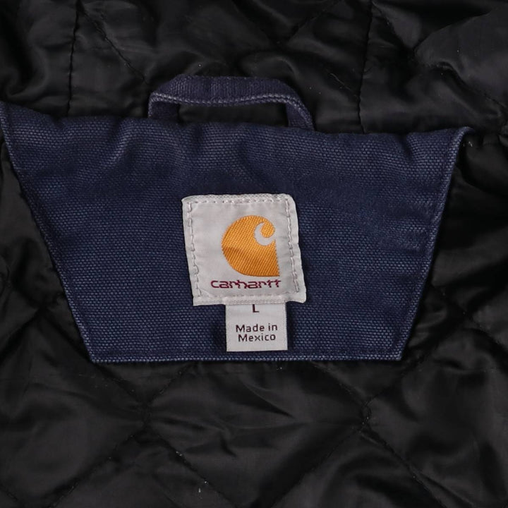 Carhartt Active Jacket, Padded Duck Full-Zip Hoodie, Men's Size L cotton navy blue type Vintage Second Hand