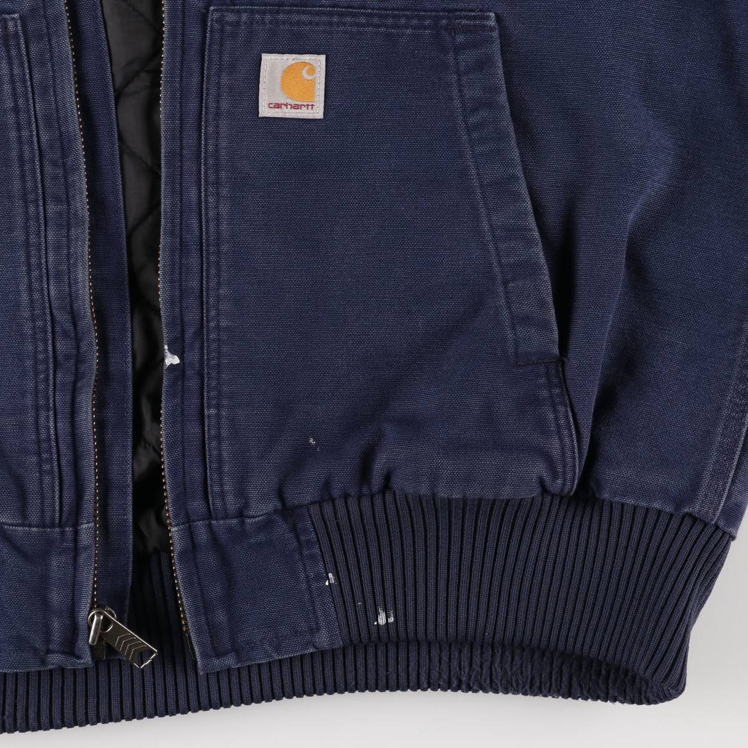 Carhartt Active Jacket, Padded Duck Full-Zip Hoodie, Men's Size L cotton navy blue type Vintage Second Hand
