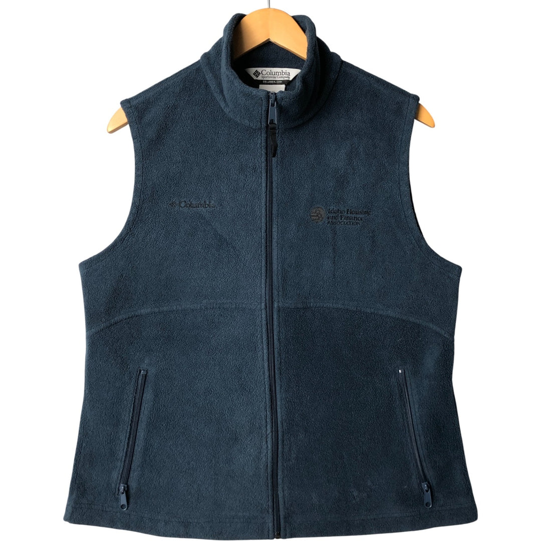 2000'S Columbia fleece vest, women's size L polyester blue type Vintage Second Hand
