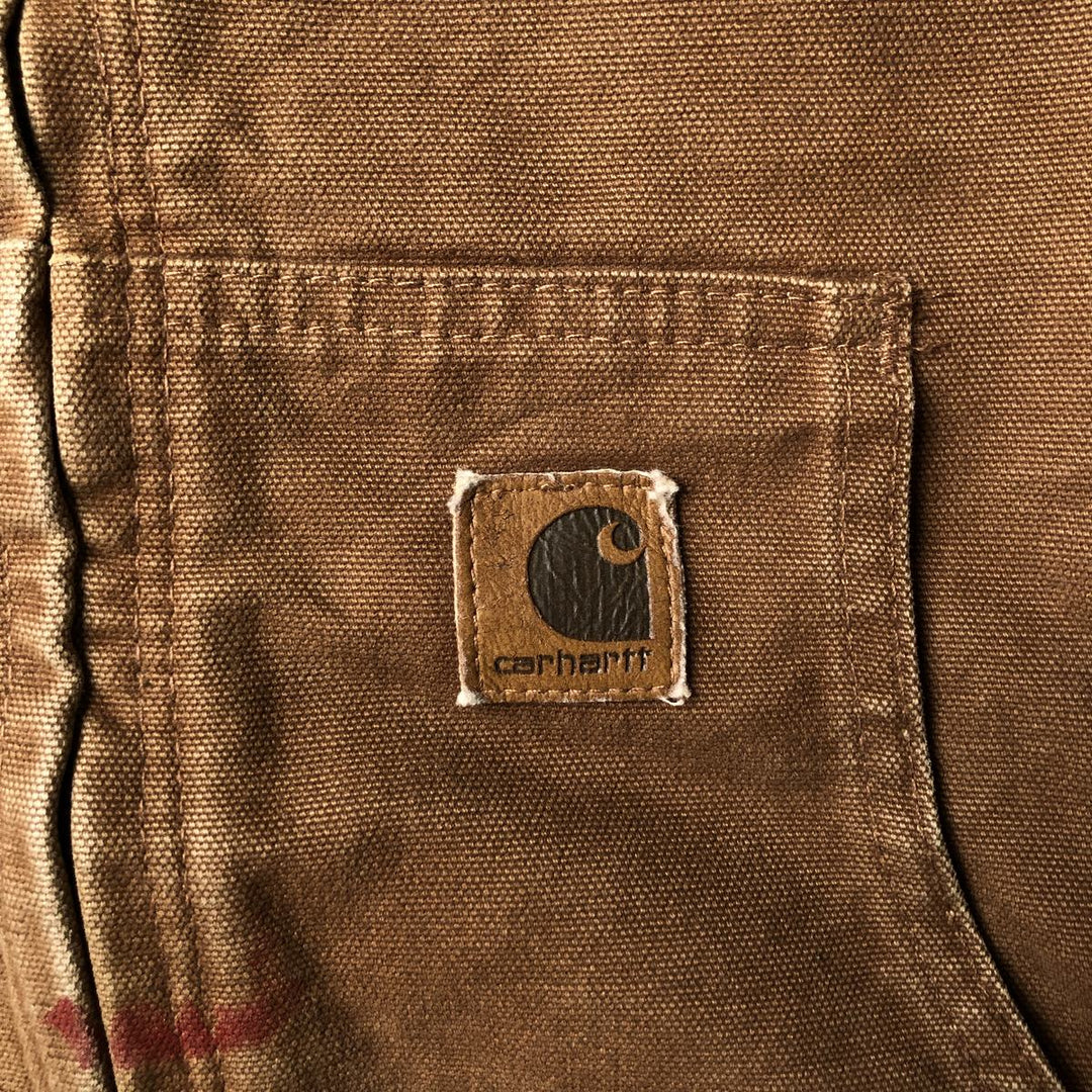 2000'S Carhartt Active Jacket, Padded Duck Full-Zip Hoodie, Women's, Size XL cotton brown type Vintage Second Hand