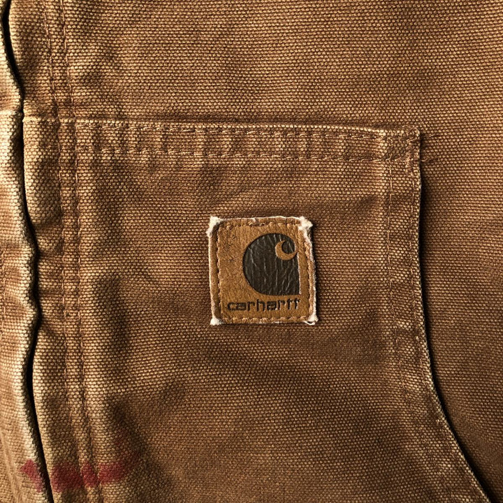 2000'S Carhartt Active Jacket, Padded Duck Full-Zip Hoodie, Women's, Size XL cotton brown type Vintage Second Hand