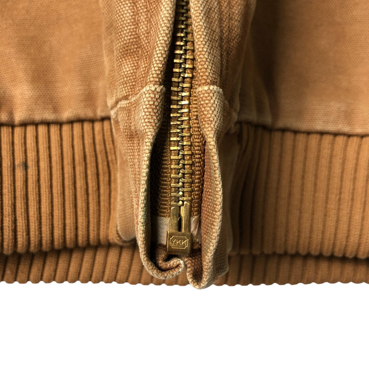 2000'S Carhartt Active Jacket, Padded Duck Full-Zip Hoodie, Women's, Size XL cotton brown type Vintage Second Hand