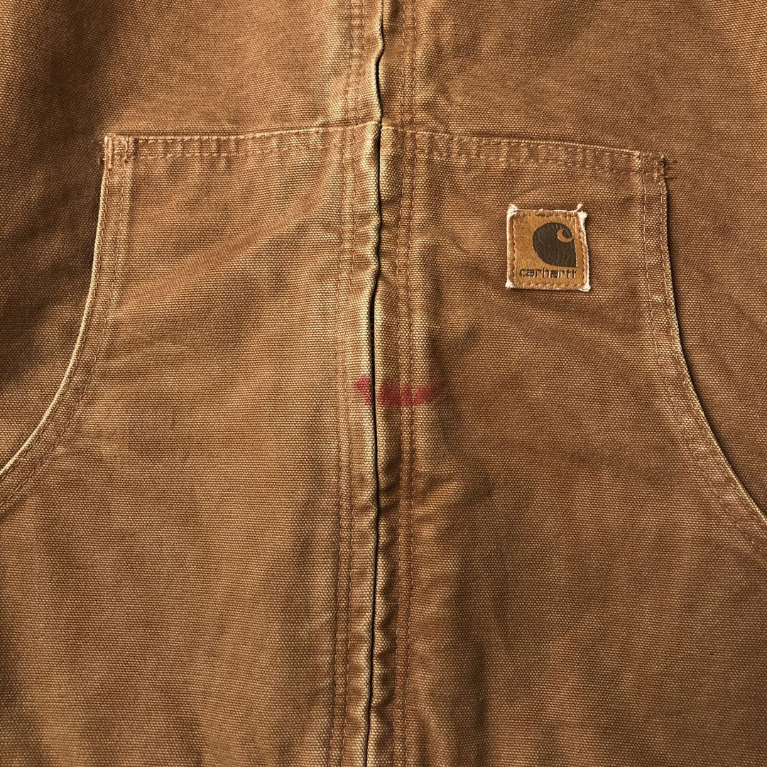 2000'S Carhartt Active Jacket, Padded Duck Full-Zip Hoodie, Women's, Size XL cotton brown type Vintage Second Hand