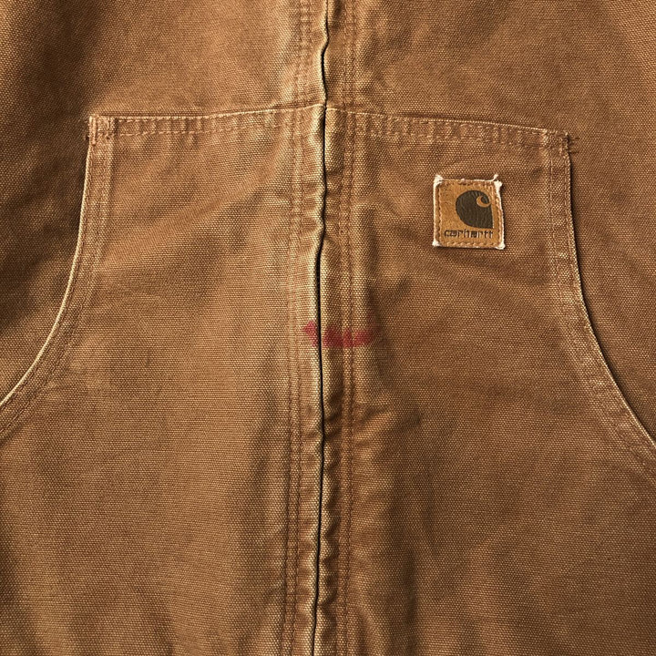 2000'S Carhartt Active Jacket, Padded Duck Full-Zip Hoodie, Women's, Size XL cotton brown type Vintage Second Hand