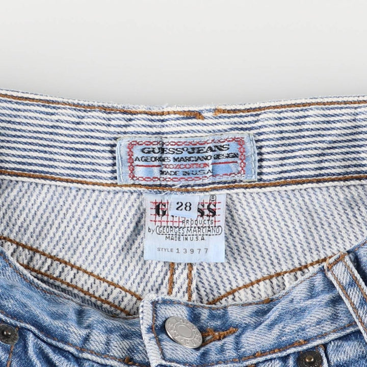 Vintage 80s-90'S Guess denim shorts, made in the USA, women's size M (w26). cotton blue type Vintage Second Hand